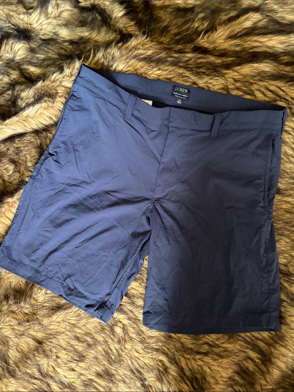 J. Crew Mens Flex Gramercy Shorts Navy Blue Size 34